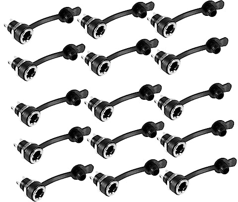 24pcs Dc Power Jacks and Waterproof Covers Female Panel Mount Adapter | Black Plastic, 5.5mm Plug Fit, Threaded Socket Set, Insulation and Stable Performance for Devices