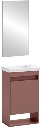 Schildmeyer Gästebad Set Avio 160733, Waschtisch und Spiegel, Mauve