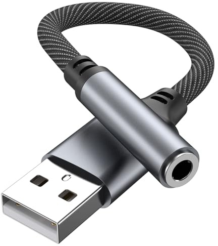 Mugust USB auf 3,5 mm Buchse, Kopfhörer-Adapter, USB auf AUX-Audiokabel, kompatibel mit Tablet PC Switch PS 4/5 MacBook (1)