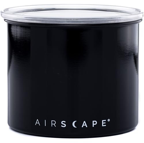 Planetary Design Airscape Edelstahl-Kaffeebehälter – Vorratsbehälter für Lebensmittel – patentierter luftdichter Deckel – Erhaltung der Lebensmittelfrische durch überschüssige Luft (klein, schwarz)