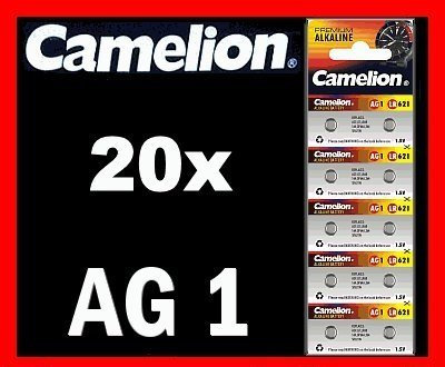 20 x AG1 LR60 KNOPFZELLE 164 364 GP64A SR621W CAMELION