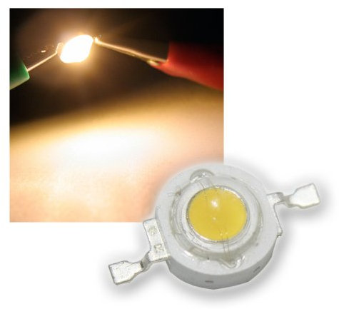 world-trading-net - 5er Set Highpower LED 1W warmweiß, Typ WTN-1W-90ww, superhell, ohne Platine, breiter Abstrahlwinkel