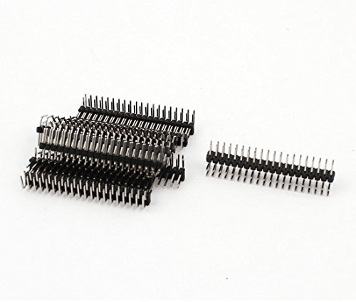 Sourcingmap 10PCS 2.54mm 2 x 20-pin Male Double Row Right Angle Pin Header Strip