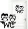 Wandtattoo Loft Eulen „Türaufkleber WC“ / Aufkleber / 30 Farben zur Auswahl - 25x25cm Tür Sticker