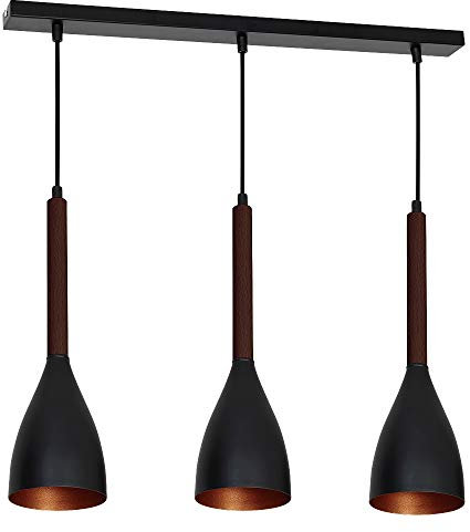 Muza black/gold, dark wood 3 Deckenleuchte Deckenlampe Kronleuchter Hängelampe