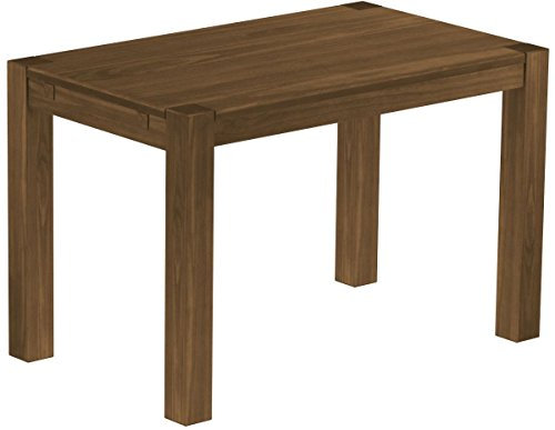 Esstisch Rio Kanto 120x73 cm Nussbaum Pinie Massivholz Größe und Farbe wählbar Esszimmertisch Küchentisch Holztisch Echtholz vorgerichtet für Ansteckplatten Tisch ausziehbar Brasilmöbel