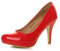 Ajvani Womens Ladies mid high Heel Platform Work Evening Court Shoes Pumps, 3 UK, Red Patent