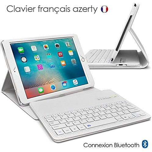 KARYLAX Seluxion - Etui de Protection Blanc avec Clavier Azerty Connexion Bluetooth pour Tablette Apple iPad Pro 10.5 Pouces