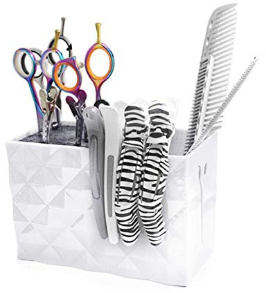Semme Porta Parrucchiere Professionale A Forbice,Scatola Portaoggetti Per Accessori Per Parrucchieri,Custodia forbici Per Animali Domestici,arbiere Negozio Scissor Organizzatore Stand(Bianco)