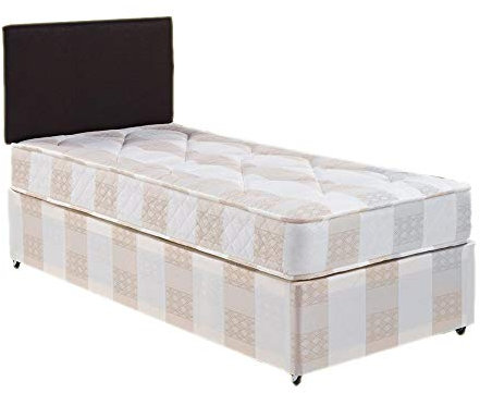 Perfect Sleep 2FT6 Small Single Deep Quilted Divan Bed set Including Deep Quilted Mattress And Leather Headboard small single set