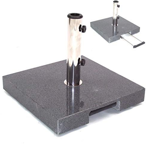 D&L 55881 AWZ Pied de parasol en granit avec roulettes 35 kg 45 x 45 x 6,5 cm