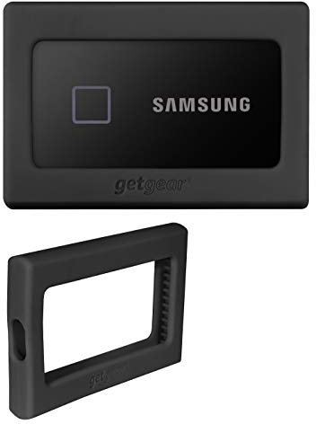 getgear Silicone Bumper for Samsung T7, T7 Touch Portable SSD - 1TB, 2TB, 500GB, USB 3.2, Strong-Shock Absorbing, Slip-Resistant- Black (Black)