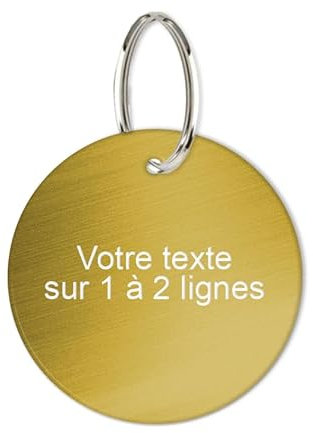 Mygoodprice Médaille Ronde pour chien chat et animaux gravée personnalisée en alu Or 32mm