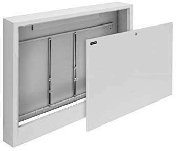 Gorgiel Verteilerkasten Aufputz NANOPANEL Verteilerschrank für Fußbodenheizung 4 bis 14 Heizkreise (12 | 845mm x 580mm x 110mm) - Weiß, Legierter Stahl, Wasserdicht