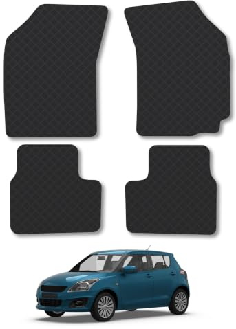 Suzuki Swift (2010-2017) 3mm Rubber Car Mats | Tailored Fit Durable Floor Mats Full Coverage Protection Waterproof Accessories Easy Clean Anti Slip Made in the UK