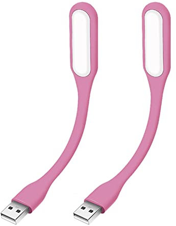 2ud | Mini lámpara USB LED portátil | Rosa