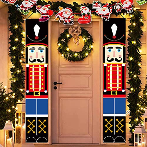 YAAVAAW Nussknacker-Türbanner Weihnachten Veranda Schild Dekorationen Outdoor Figuren Lebensgröße Soldat Modell Banner Outdoor für Wand vorne Weihnachtsdekoration