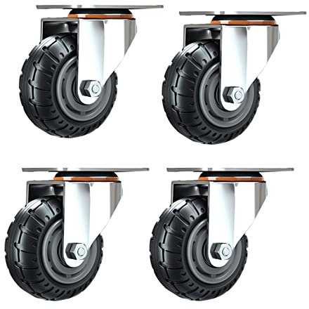4 Stück Lenkrollen Schwarz Schwenkräder Dämpfungswirkung Universalrollen Gummi Lenkrollen für Möbel leises Upgraded Lenkrollen Schwerlastrollen im Industriebereich Strandkorb (75mm,Schwarz)