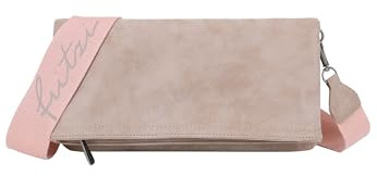 Fritzi Ronja Cross Vintage Taupy Crossbody Kunstleder Damen Umhängetasche Handtasche Festival City vegan Vintage-Waschung 15 x 29 x 3 cm, Braun