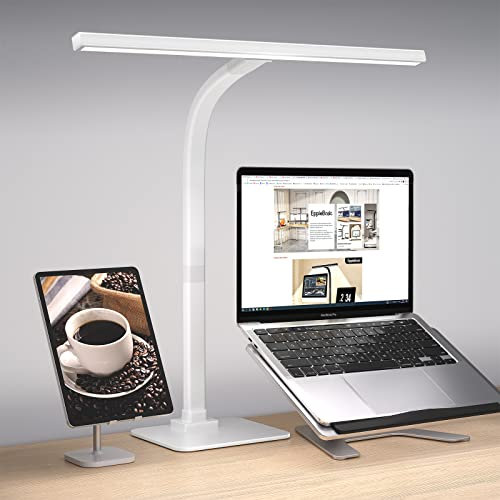 EppieBasic Schreibtischlampe LED Dimmbar, 12W Architekten Arbeitslampe, Augenschutz Schreibtischleuchte,Overhead Büro Tischlampe Schreibtischbeleuchtung Monitor Lampe,6 Farbmodi,Auto-Dimmen