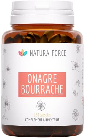 Onagre & Bourrache en Capsules - Huiles Extraites à Froid - Certifiées Biologiques - Riche en Acide Linoléique, Acide Oléique, Acide Gamma-Linolénique - 120 Capsules en Gélatine de Poisson