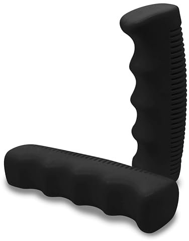 Retro Fahrradgriffe Schwarz Gummi rutschfest weich 1 Paar Schwarze Vintage Fahrradlenker Griffe Hollandrad City-Bike Damenfahrrad Herrenrad Grips Gummigriffe Klassische Lenkergriffe Fahrradgriff 22mm