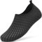Sixspace Badeschuhe Herren Wasserschuhe Schwimmschuhe Männer Frauen Strandschuhe Barfußschuhe Aquaschuhe(Schwarz 45 EU)