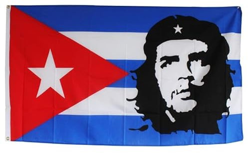 Große Fahne Flagge 90 * 150cm Hissfahne Hissflagge mit Ösen für Fahnenmast (Che-Guevara-Kuba)