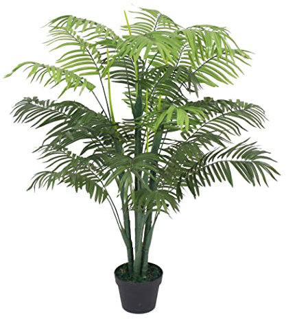 Spetebo Kunstpflanze im Blumentopf 125 cm - Palme XL - Künstliche Deko Pflanze - Kunst Blume Zimmerpflanze Baum
