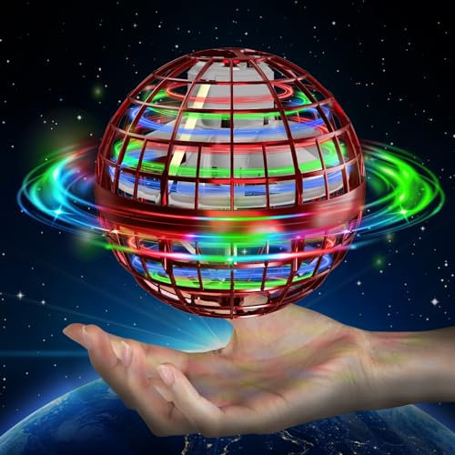 semai Flying Ball, Orbi Boomerang Ball, Children's Toy from 6 Years with LED Light, Hand Controlled Hover Ball Gifts for Boys Girls 6-12 Years (Rot)