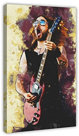 TSALF Kunstdruck Poster Kein Rahmen Jared Leto Gitarre Rock Sänger Drucken Bilderbilder für Wohnzimmer Schlafzimmer Dekoration 60x90cm