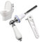 WDAFLG Ceramic Toilet Flush Handle, Toilet Handles Flush Lever Traditional Victorian Style Toilet Handle Replacement Kit Chrome Plated Metal Handle Toilet WC Cistern Flush Lever (White) (HY-TCMTBS)