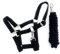 ARBO-INOX Halfter-Set Basic Halfter stufenlos verstellbar mit Führstrick (Shetty, Schwarz)