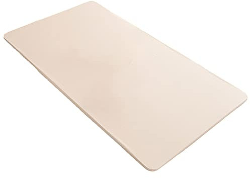 rismart Elastisch Tischtuch Pu-Leder Rechteckig Wasserdicht Ölbeständig Tischdecke Tisch Stoff Beige,90 x 150 cm