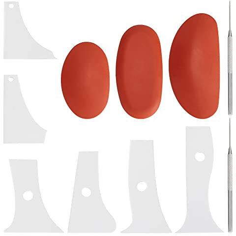 FINGERINSPIRE 6 Pcs Profile Rib Bundle Pottery Shaper Tool for Ceramic Mugs Coffee Cups Bowl DIY Crafts Clay Craft Tools Sets(Equipped with 2Pcs Clay Sculpture Tool and 3Pcs Oval DIY Silicone Molds)