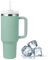 Travel Tumbler with Straw Lid and Handle,Travel Mug 40oz/30oz Stainless Steel Coffee Travel Insulated Cup Mug Leak Proof Vacuum Insulated Water Bottle for Cold & Hot Drinks (New Green 40oz)