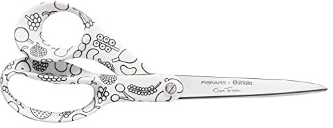 Fiskars x Iittala Ciseaux Universels Design, Droitier, Frutta, Longueur : 21 cm, Lames en acier inoxydable, Coffret Cadeau noir et blanc inclus, 1066633