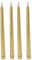 YWBL-WH LED-Stabkerzen, 4 Stück, 25,4 Cm, Flammenlose Stabkerzen, LED-Kerzen, Licht, Batteriebetrieben, Elektrisch, LED-Stabkerze, Warmes Licht für Tischröcke (Gold)