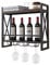 COSTWAY Wall Mounted Wine Rack, 2/3-Tier Bottle Glass Floating Shelves with Stemware Hanger, Metal Frame Hanging Display Storage Holder for Kitchen Dining Room Bar (2-Tier, 60 x 20 x 55cm)