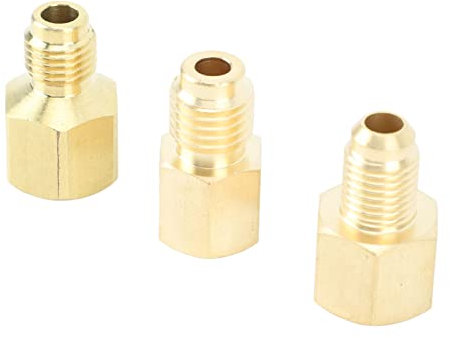 Brrnoo 3-teiliges Messing-Adapter für Klimaanlagen, Mini-Split-Adapter, Langlebiger Vakuum-Adapter, Tragbarer Lade-Vakuum-Anschluss-Adapter für Haushaltsgeräte, Mini-Split-Line-Set