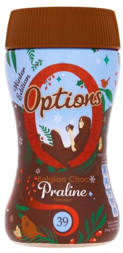 Options Hot Chocolate Winter Edition - Belgian Chocolate & Praline Flavour Hot Chocolate - Limited Edition Christmas Flavour - Perfect Low Calorie Festive Treat - 220g Jar