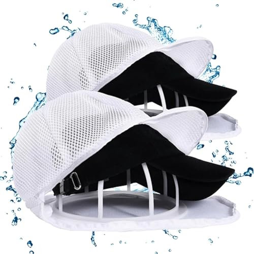 2pcs Baseball Hat Washer, Hat Cleaning Kit With Hat Washer Cage And Laundry Bag, Hat Cleaner For Baseball Caps Cap Washing Protector Holder Hat Washer Cage For Washing Machine
