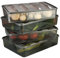 Viwares Frischhaltedosen mit Deckel | 4 Dosen mit Deckel | Luftdicht & Stapelbar | Kühlschrank Organizer | Transparente Lebensmittel Aufbewahrungsbox für Wurst & Gemüse | Gefrierschrank geeignet