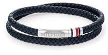 Tommy Hilfiger Jewelry Bracelet pour Homme avec Cuir Tressé Bleu à Double Tour - 2790549