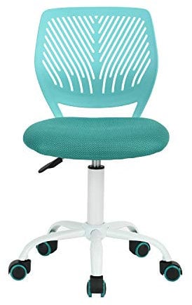 FurnitureR Colourful Chair, Siège D'ordinateur Moderne et Réglable, Chaise de Travail Pivotante sans Accoudoir, Salle D'étude pour Enfants, Chaise de Bureau à Domicile Chaise de Travail, Turquoise