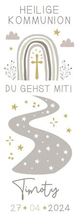 MilaBoo® Personalisierte Kerzentattoos für Taufe, Kommunion, Konfirmation, Hochzeit - 2er Set Wasserschiebefolie - Handgefertigt in Deutschland (grau)