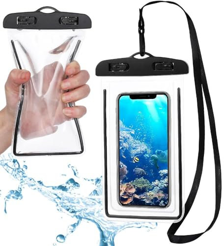 PARENCE.- Estuche Universal Impermeable para teléfono con cordón Colgante - Estuche Impermeable, protección Integral, Sistema de Bloqueo Seguro y Conveniente - Operación táctil