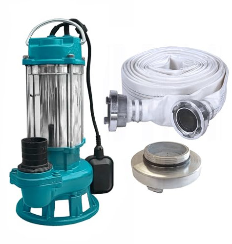 Set di pompa sommersa IBO V500 230 V con tritatutto + tubo da 30 m + attacco da 2 (pompa sommergibile V550 + tubo da 30 m + connettore da 2)