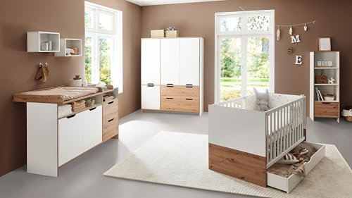 Arthur Berndt Babyzimmer-Megaset Maxim 7-tlg. / Kleiderschrank, Wickelkommode, Babybett usw.