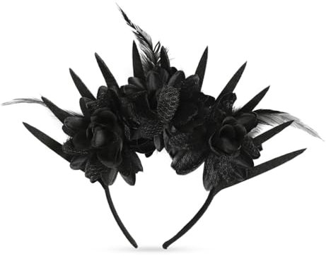 Fries Halloween Haarreif Schwarze Blumen – Dunkle Eleganz für Halloween und Día de los Muertos